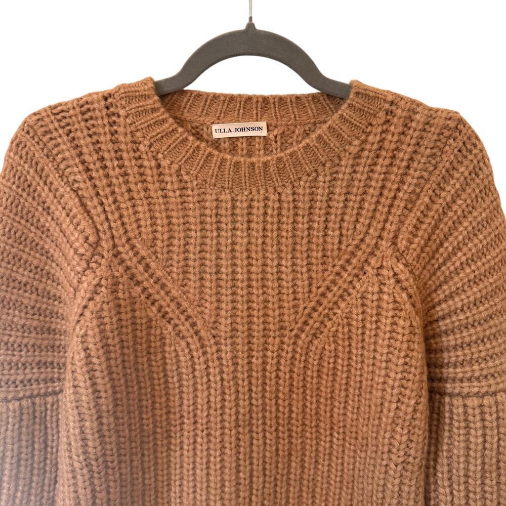 Ulla Johnson Kitty Baby Alpaca Chunky Knit Pullover Sweater Tan Brown Size M - Picture 5 of 9
